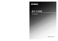 Yamaha RXV-1800 - Owners Manual